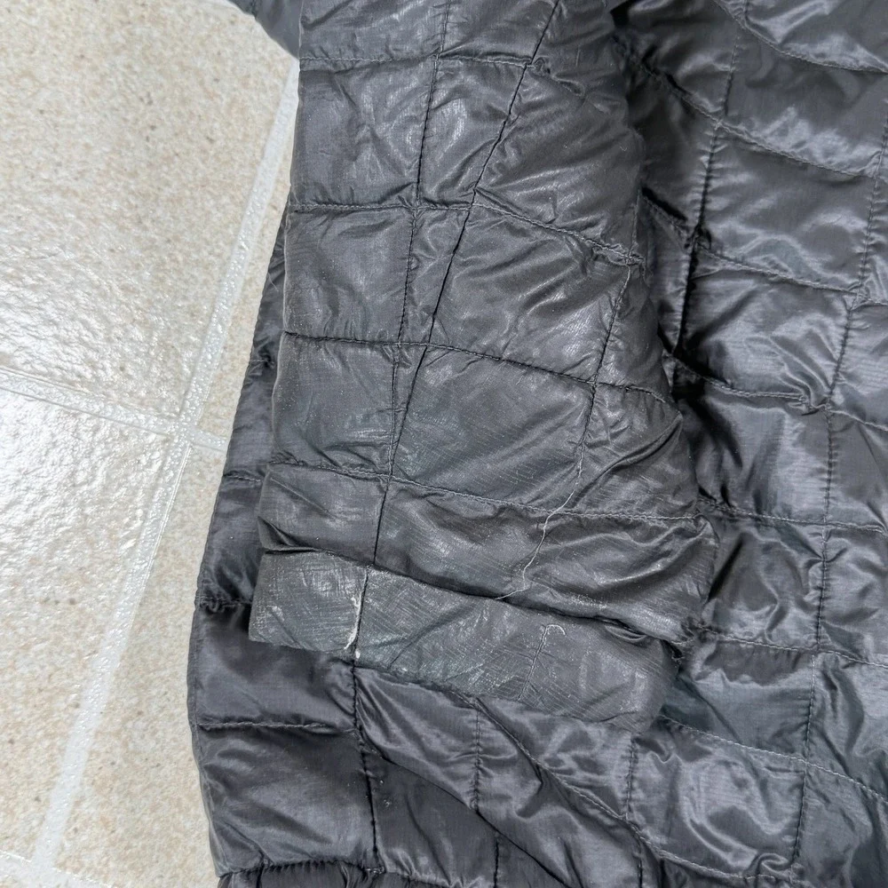 Mens L The North Face Black Thermoball Full Zip Jacket Coat Puffer Matte